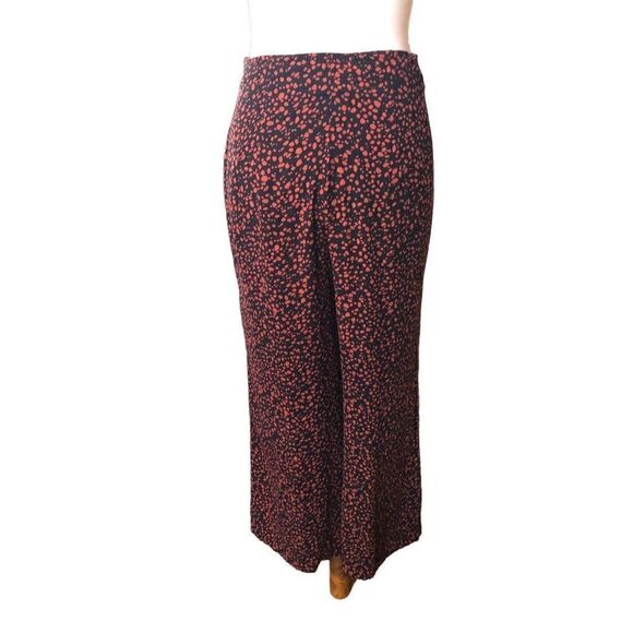 BP black and orange palazzo high waist with attach front tie belt wide leg size - Picture 8 of 13